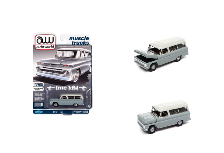 1966 Chevrolet Suburban in Gray Body with White Roof 1/64 – Nice Car  Collection