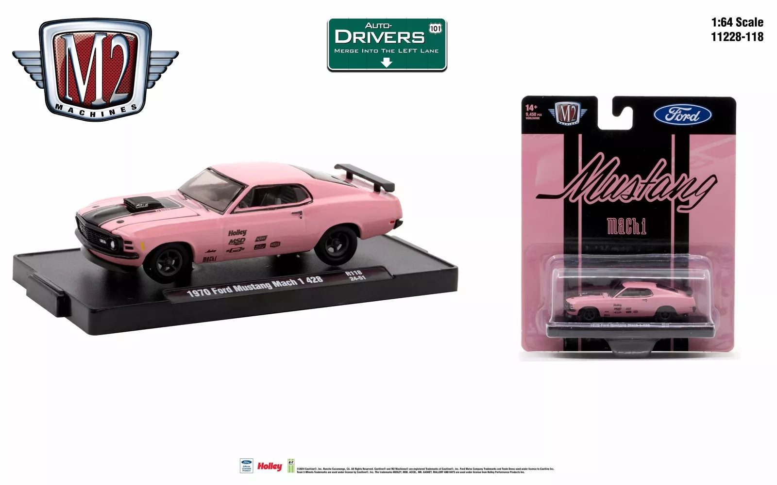 Nascar 1970 Ford Mustang orders Mach 1 Diecast 1.18 Scale