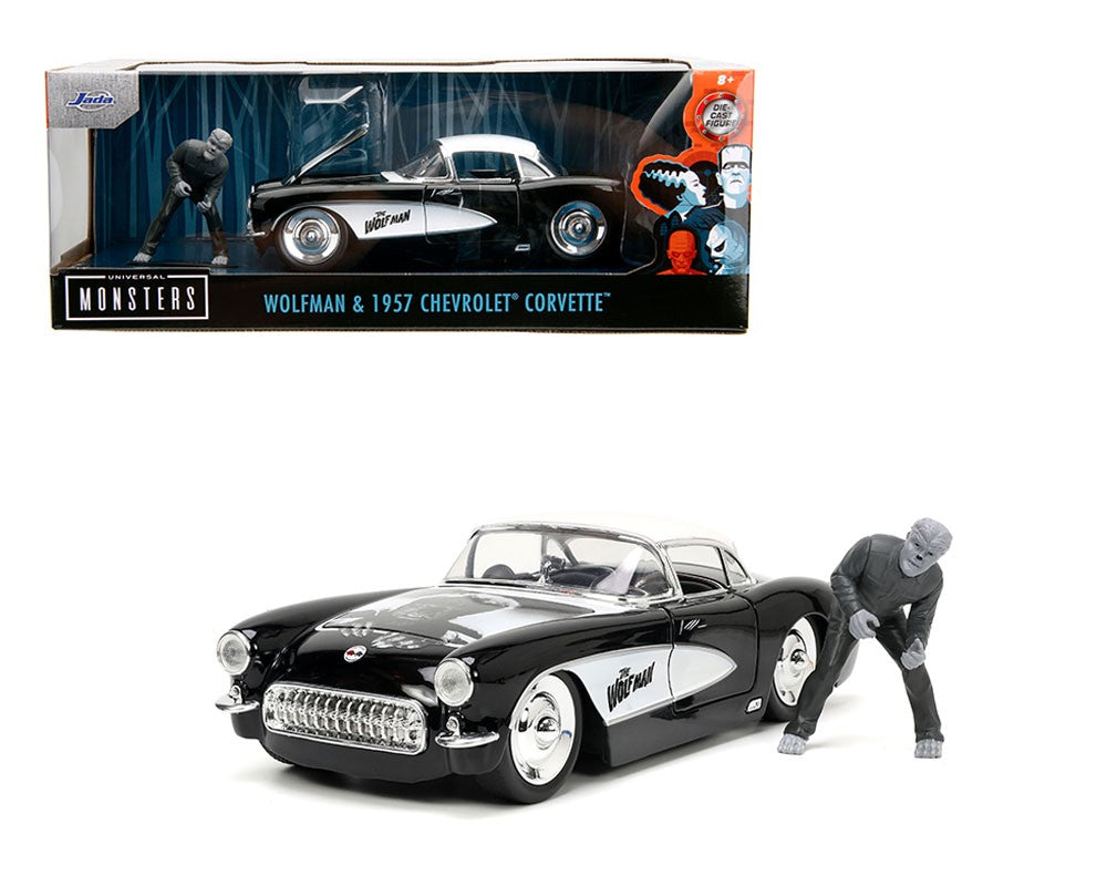 Chevrolet Corvette 1957 With Wolfman Figure Monsters – Nice Car