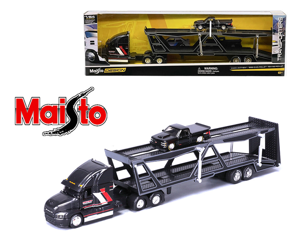 Mack Transporter Open Trailer w/ 1993 Chevrolet 454 SS Pickup