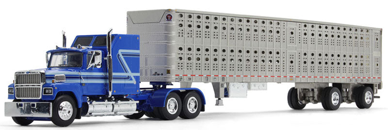 Ford LTL 9000 Semi Truck with 60&quot; Aerodyne Sleeper with Wilson Stockmaster PSAL Livestock Trailer