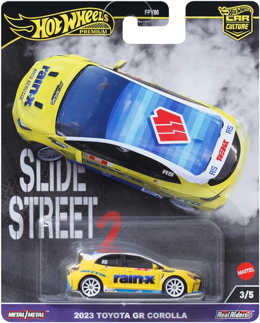 Hot Wheels Premium Car Culture Slide Street 2, 2024. 2023 Toyota GR Corolla, 3/5