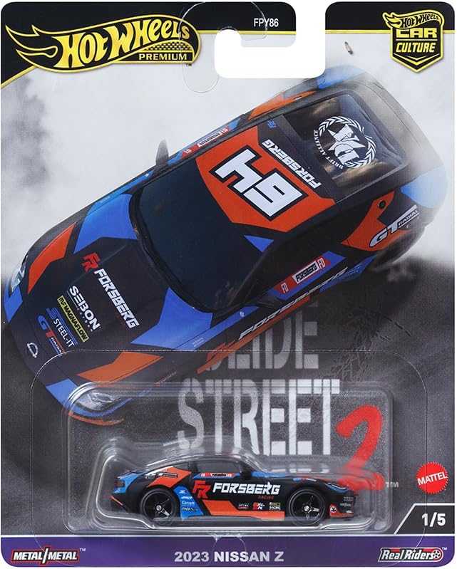 Hot Wheels Premium Car Culture, Slide Street 2, 2024. 2023 Nissan Z Black, 1/5