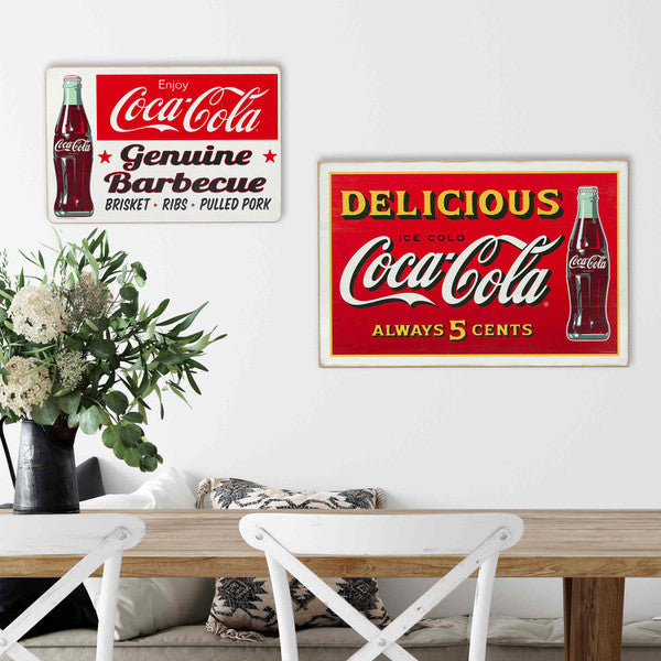 Coca-Cola Genuine Barbecue Wood Wall Decor