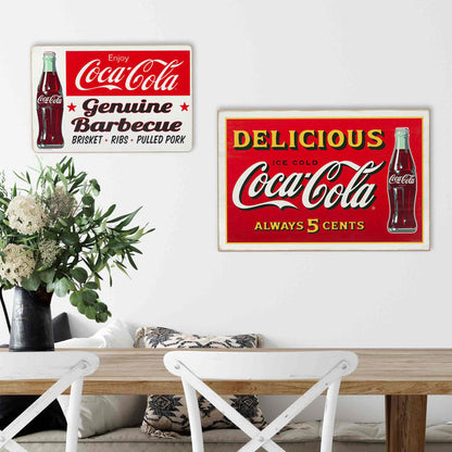 Coca-Cola Genuine Barbecue Wood Wall Decor