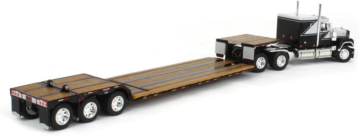 Mack Super-Liner with 60&quot; Flat Top Sleeper and Fontaine Renegade LXT40 Lowboy Trailer with Flip Axle in Black and Grey