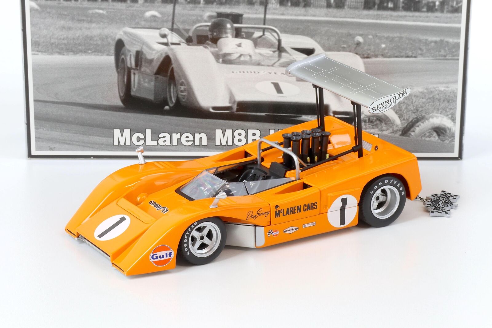 McLaren M8B High Wing CanAm Dan Gurney Orange #1 by GMP (Échelle-Scale –  Nice Car Collection