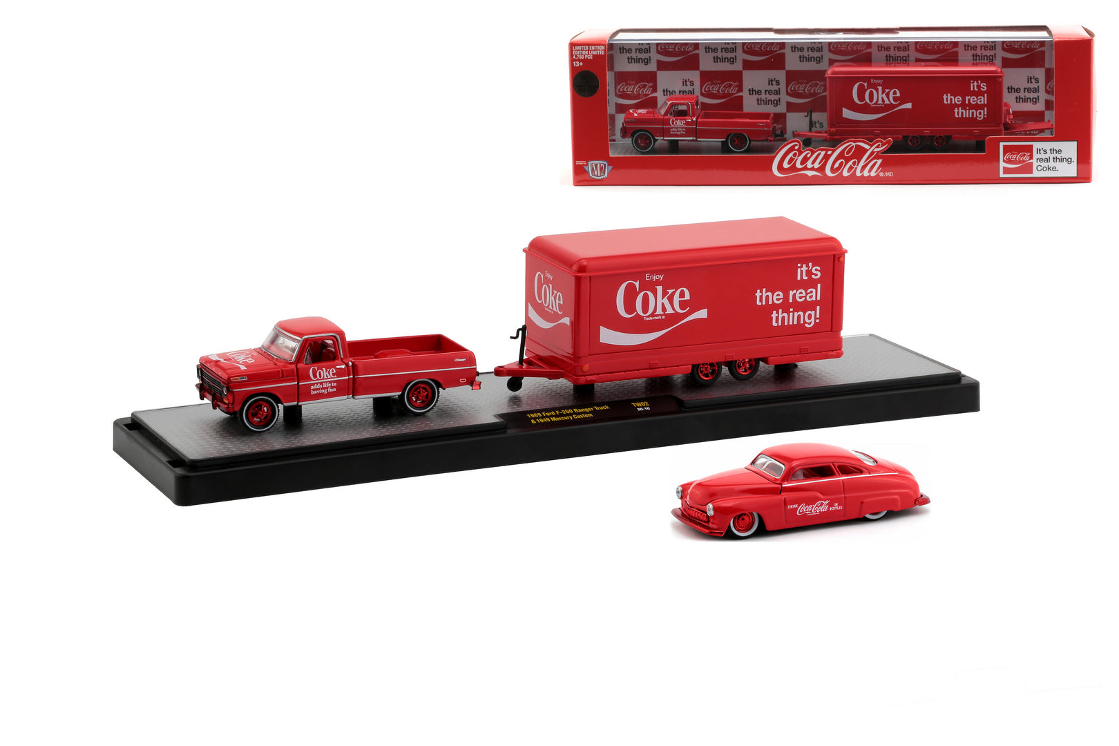 Chase Cars-Coca-Cola 1969 Ford F-250 Ranger Truck & 1949 Mercury Custo ...