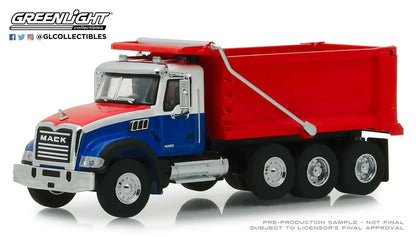 2019 MACK GRANITE DUMP TRUCK RED WHITE &amp; BLUE 1:64