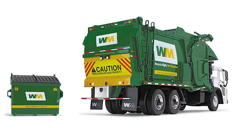 Waste Management - Mack LR Refuse Truck with McNeilus Meridian Front Loader and Trash Bin