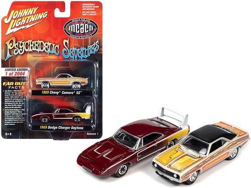 Johnny Lightning 1/64 1969 Chevy &amp; Dodge Psychedelic &